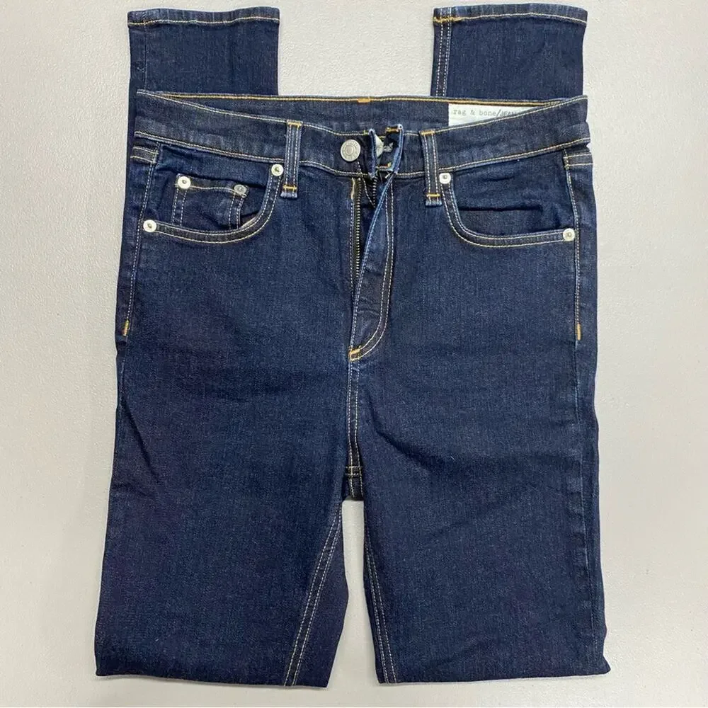 Rag & Bone Denim Blue Jeans Harrow Skinny Pants Dark Wash Womens Size 28